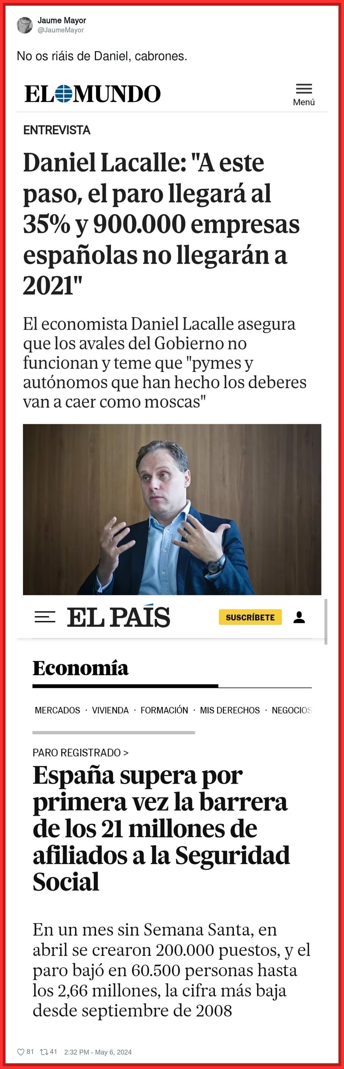 Todos se ríen de Daniel Lacalle por este pronóstico que hizo sobre 2021