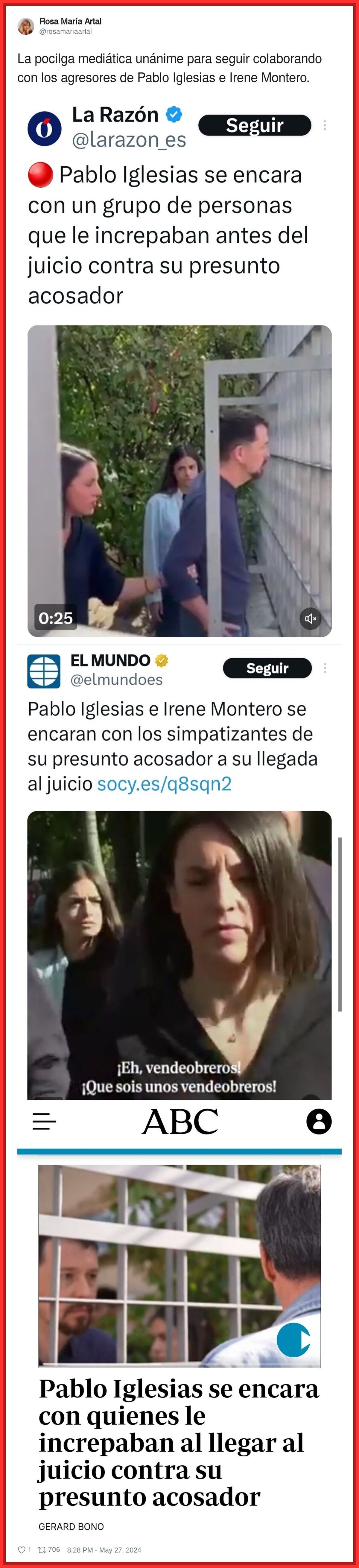 Así es como la ultraderecha le da la vuelta a la noticia de las amenazas que ha sufrido Pablo Iglesias e Irene Montero