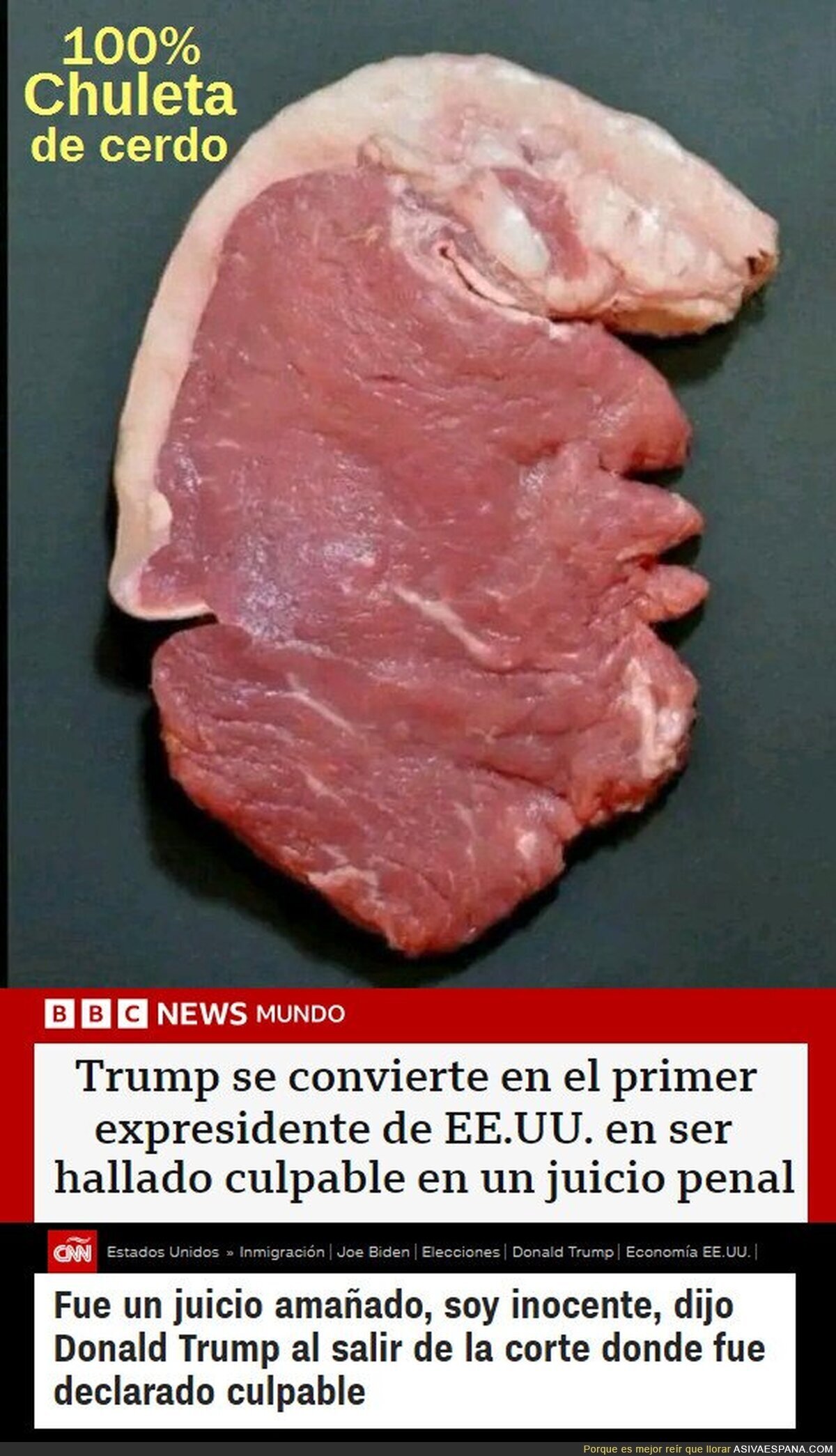 Es fácil distinguir la auténtica carne de cerdo