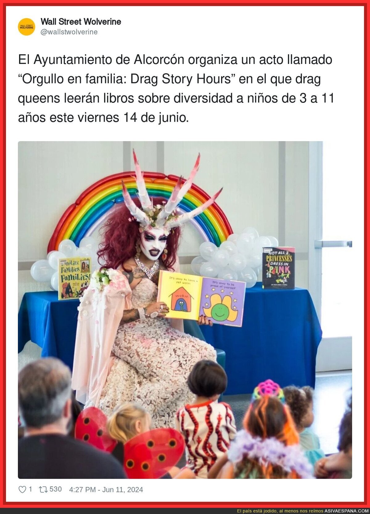 El Ayuntamiento de Alcorcón y el acto “Orgullo en familia: Drag Story Hours para niños de 3 a 11 años
