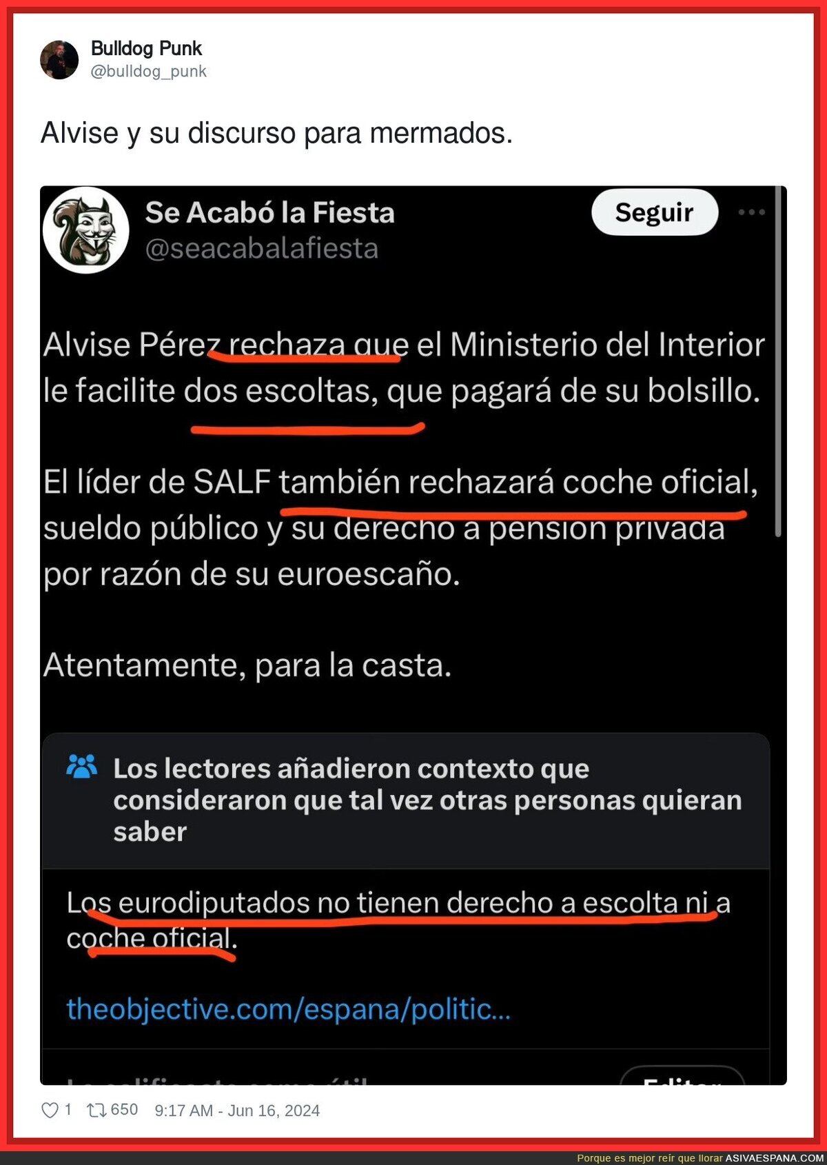 Las mentiras de Alvise Pérez y su partido político