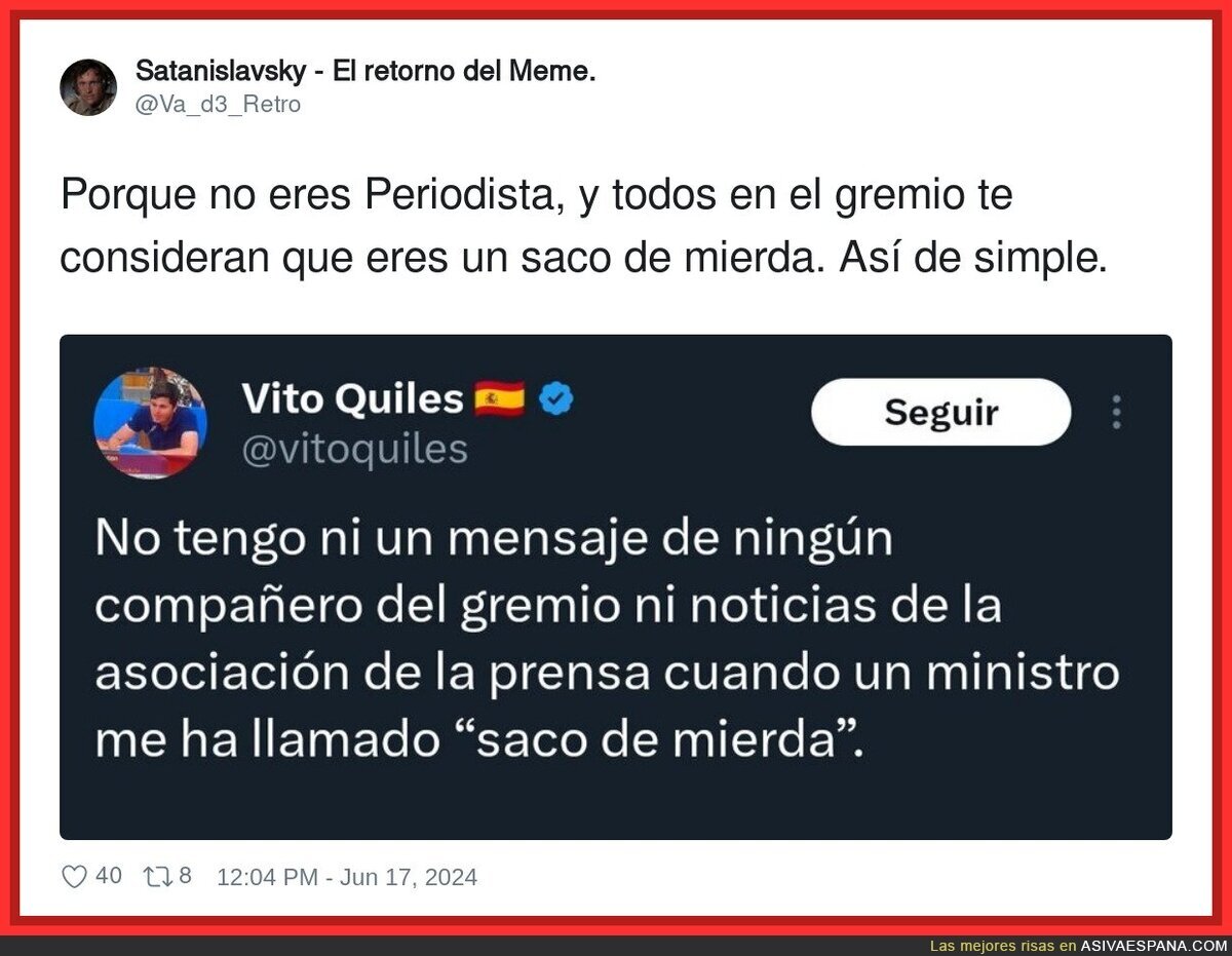 Vito Quiles no se ha enterado que no es periodista