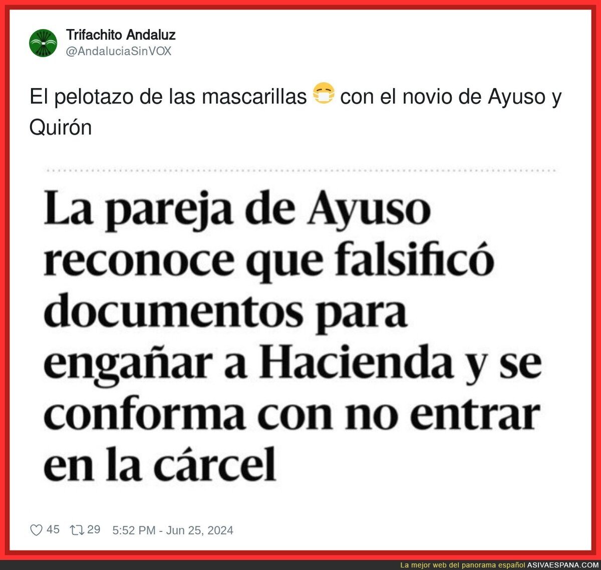 Y así es como el novio de Ayuso se ríe de la gente y de las instituciones