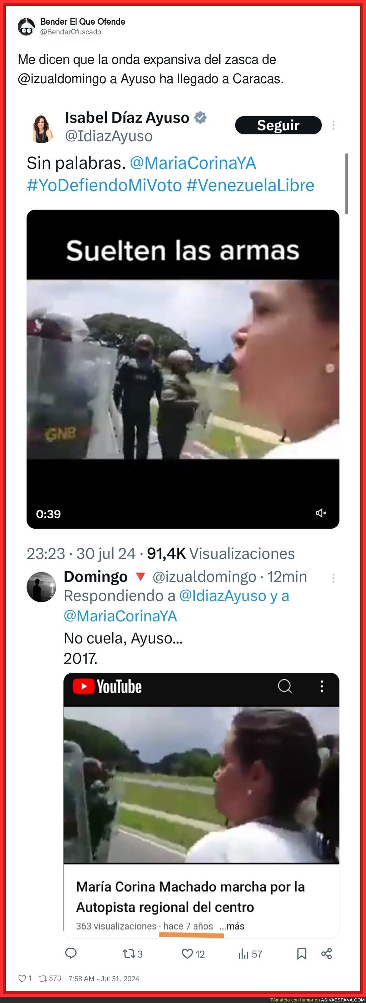 Isabel Díaz Ayuso y su mala fe compartiendo algo de 2017