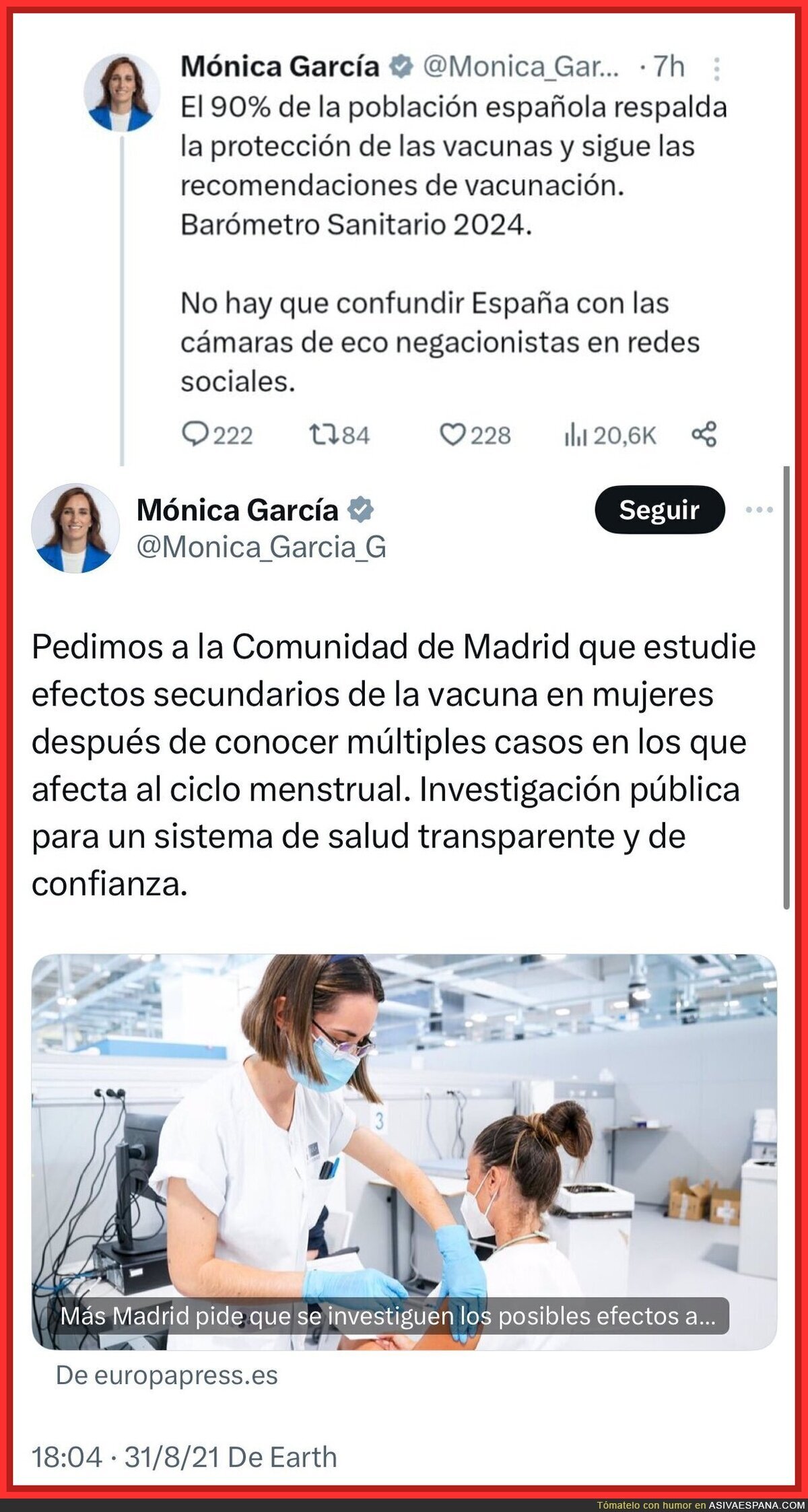 ¿Qué pasó Mónica García con las vacunas?