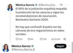 ¿Qué pasó Mónica García con las vacunas?