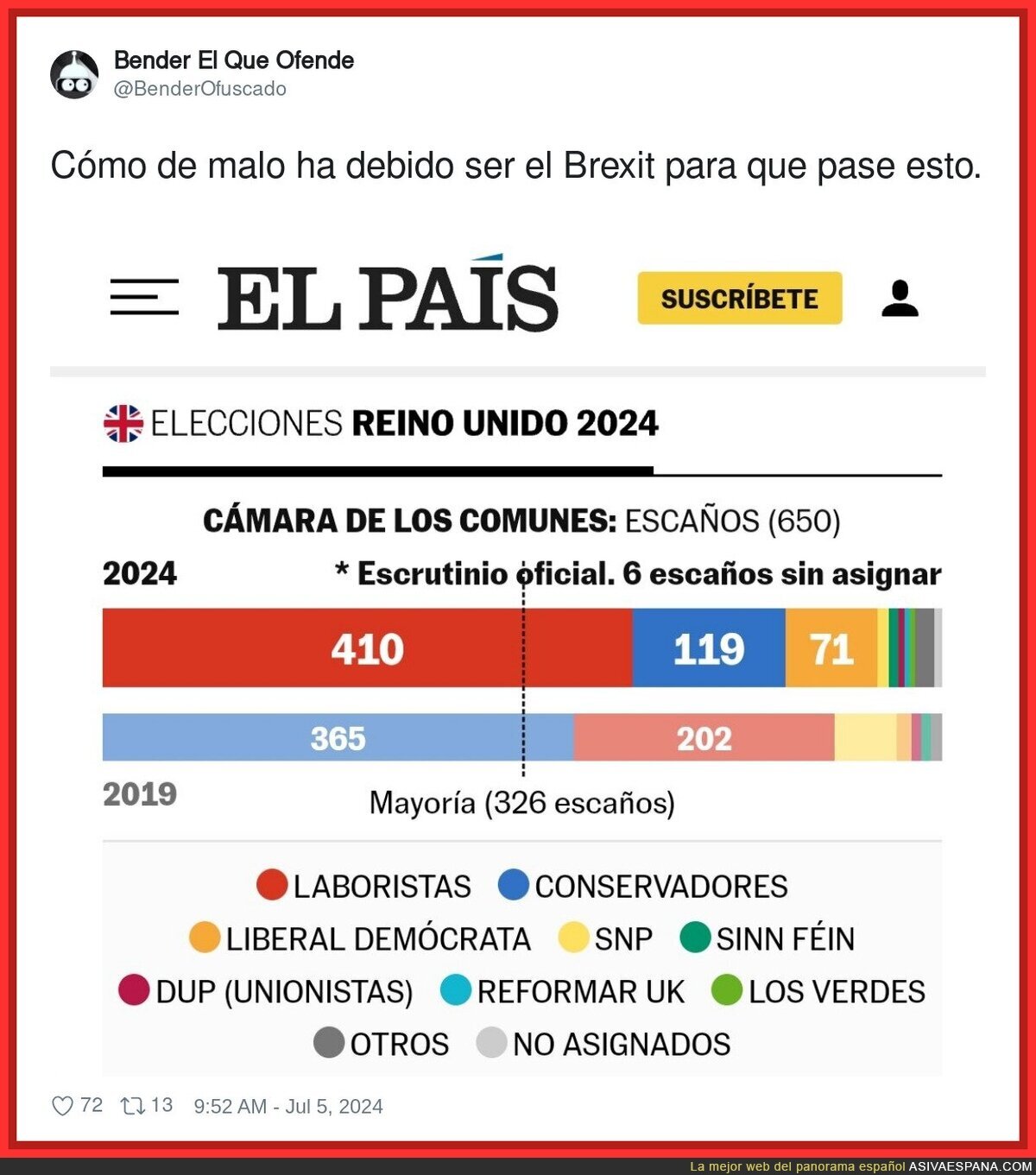 Menudo giro ha pegado la situación en Reino Unido