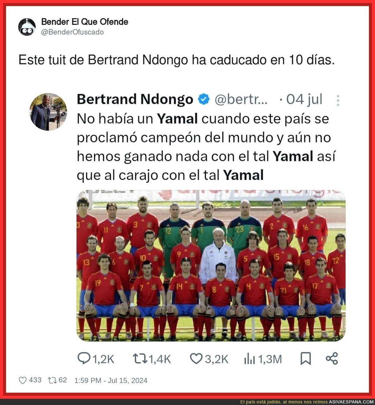 Bertrand Mondongo ha quedado retratado con Lamine Yamal