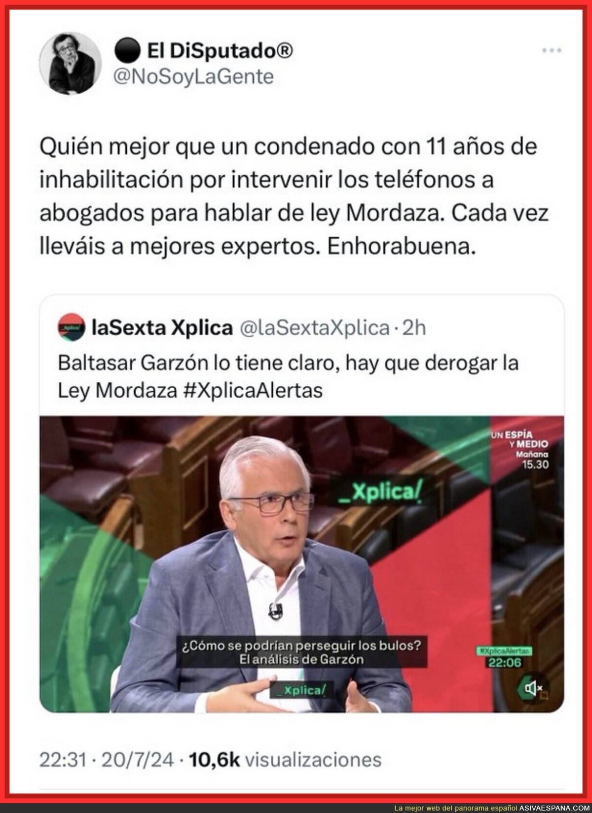 El juez Garzón sobre la Ley Mordaza