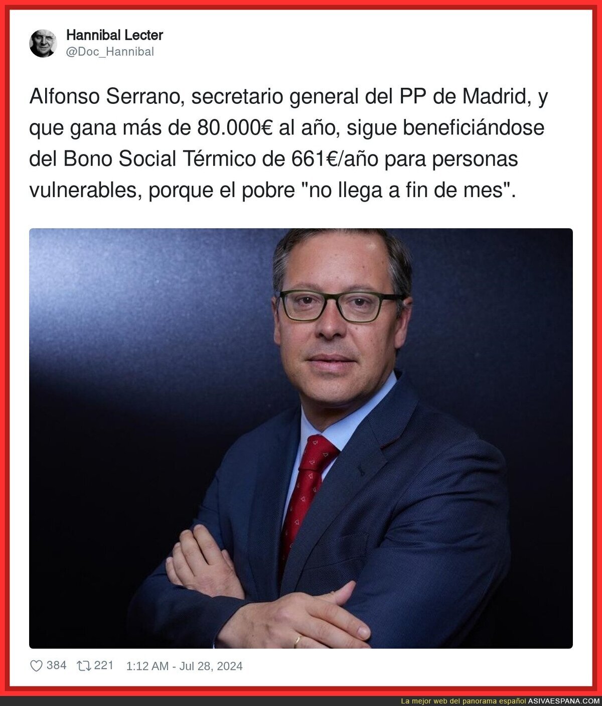 Alfonso Serrano no tiene vergüenza