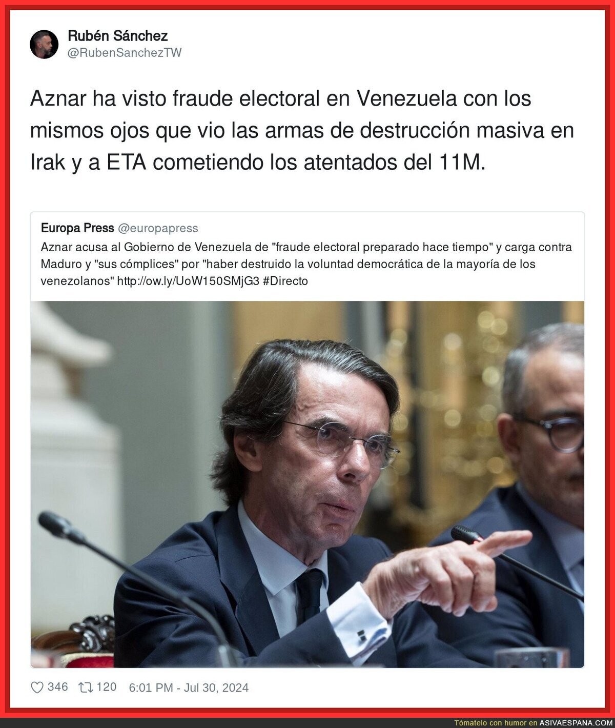 Aznar no es de fiar