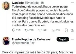 Los impuestos en Catalunya y Madrid