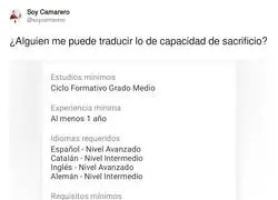 ¿Alguien me puede traducir lo de capacidad de sacrificio?