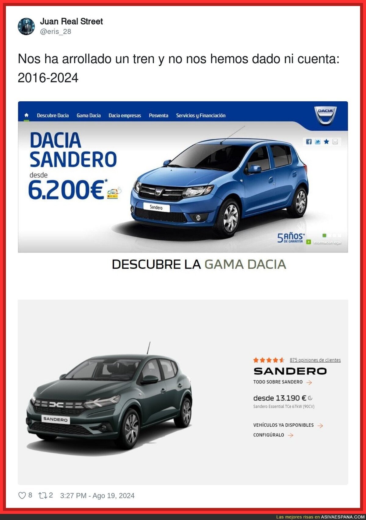 Así ha cambiado el precio del Dacia Sandero desde 2016