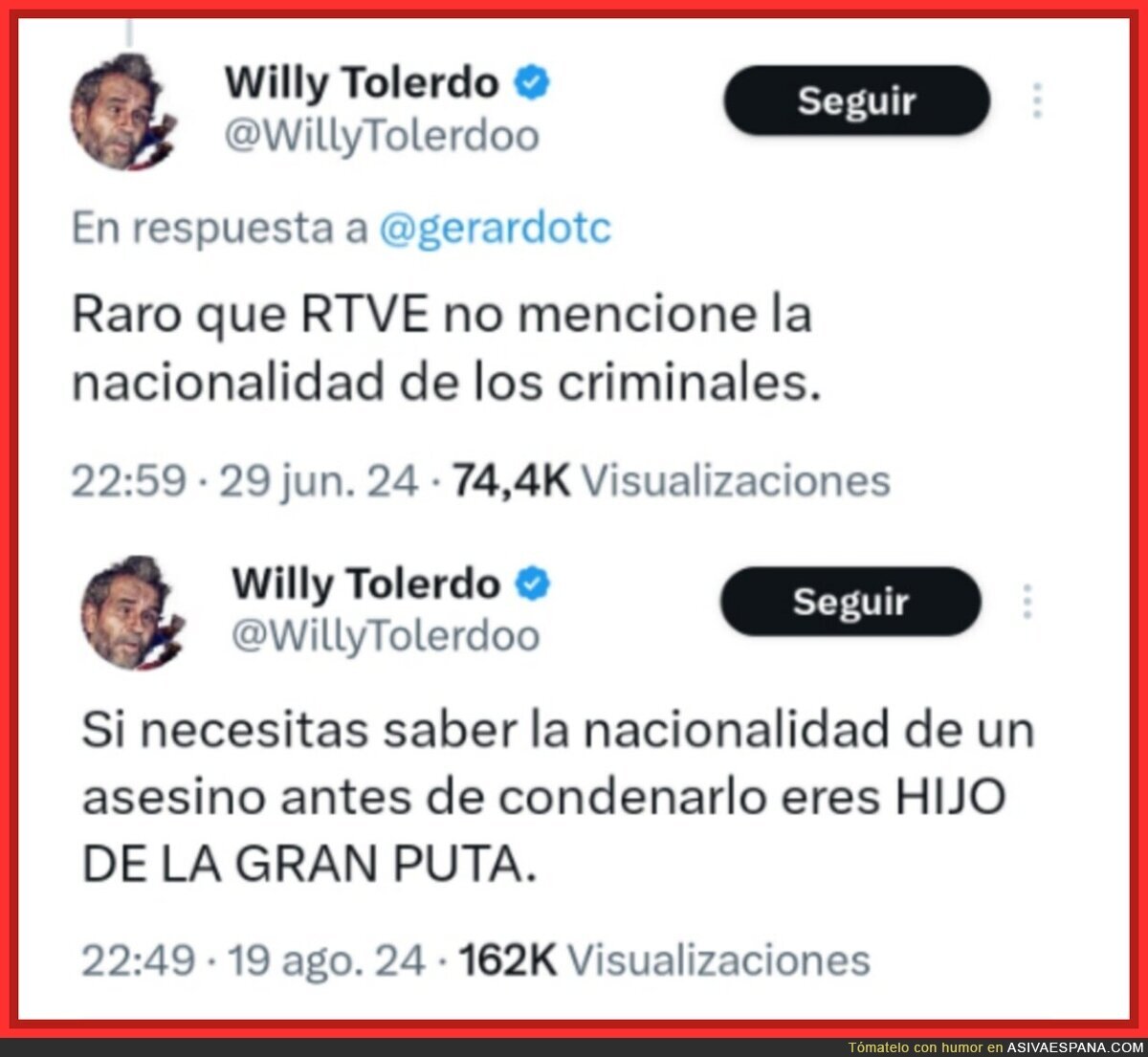 La nacionalidad de los criminales