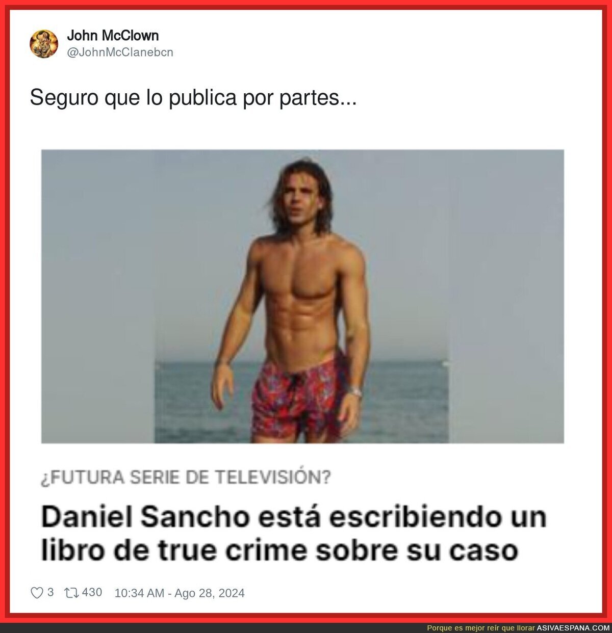 Daniel Sancho y su nueva faceta tras ser condenado a cadena perpetua