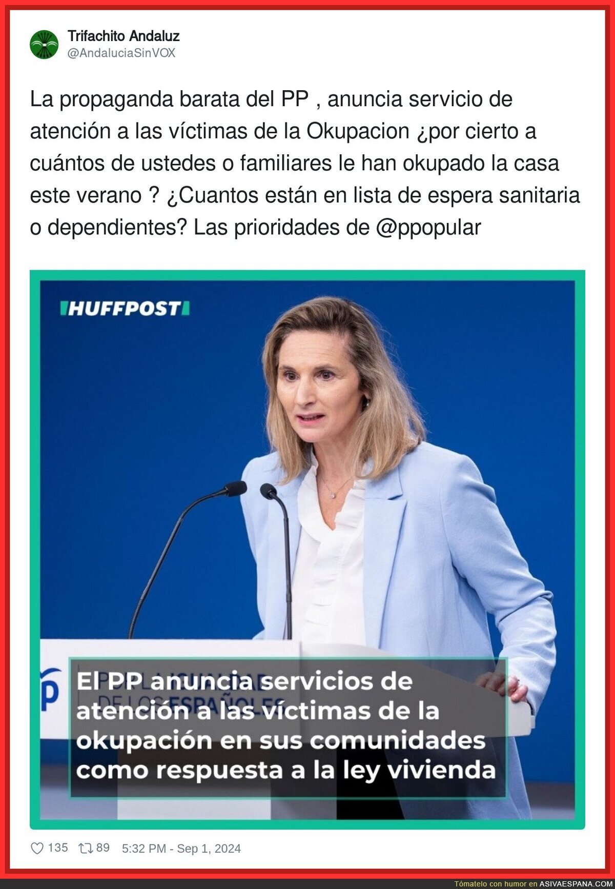 Las víctimas de la okupación es la prioridad del PP