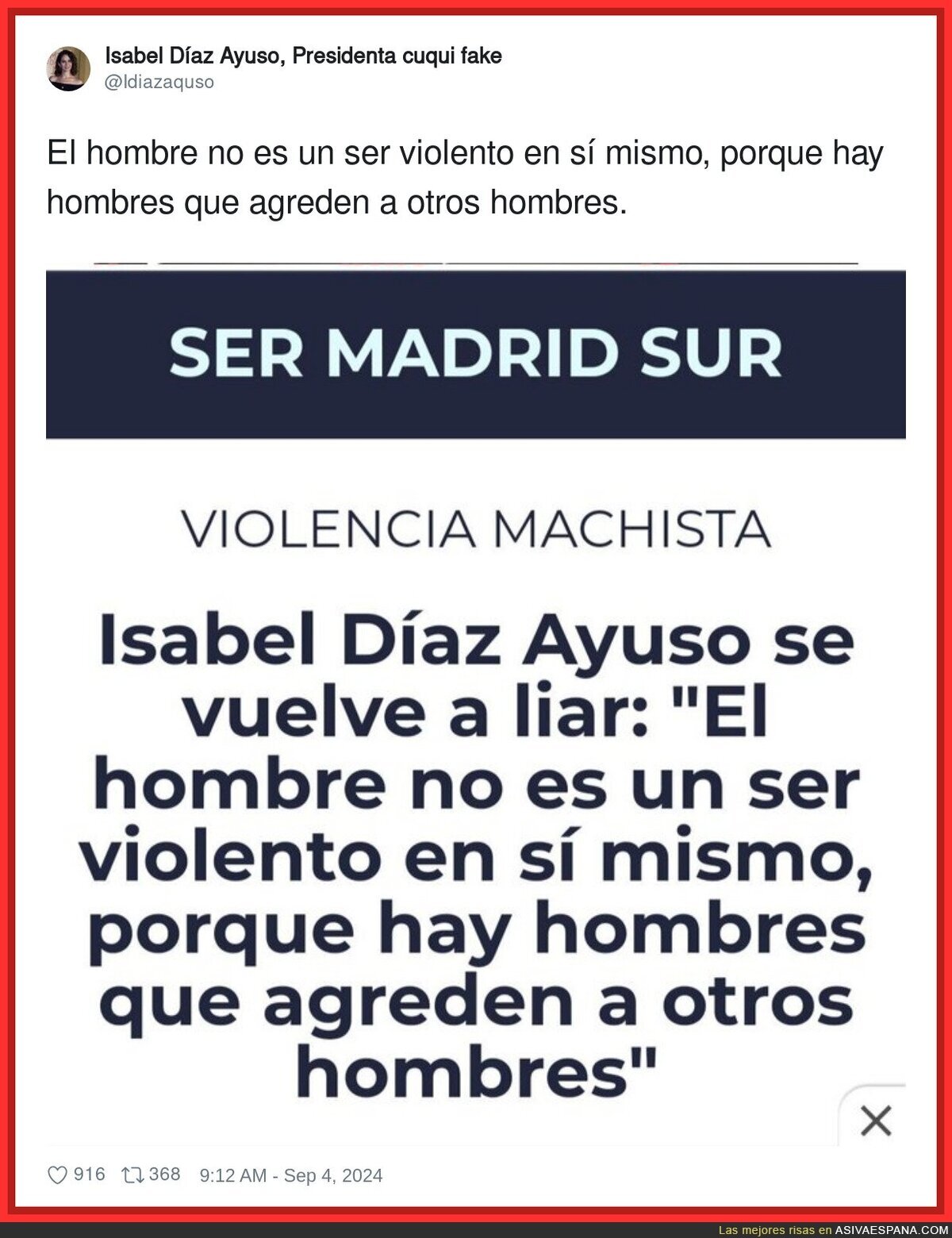 Ayuso y las agresiones de hombres