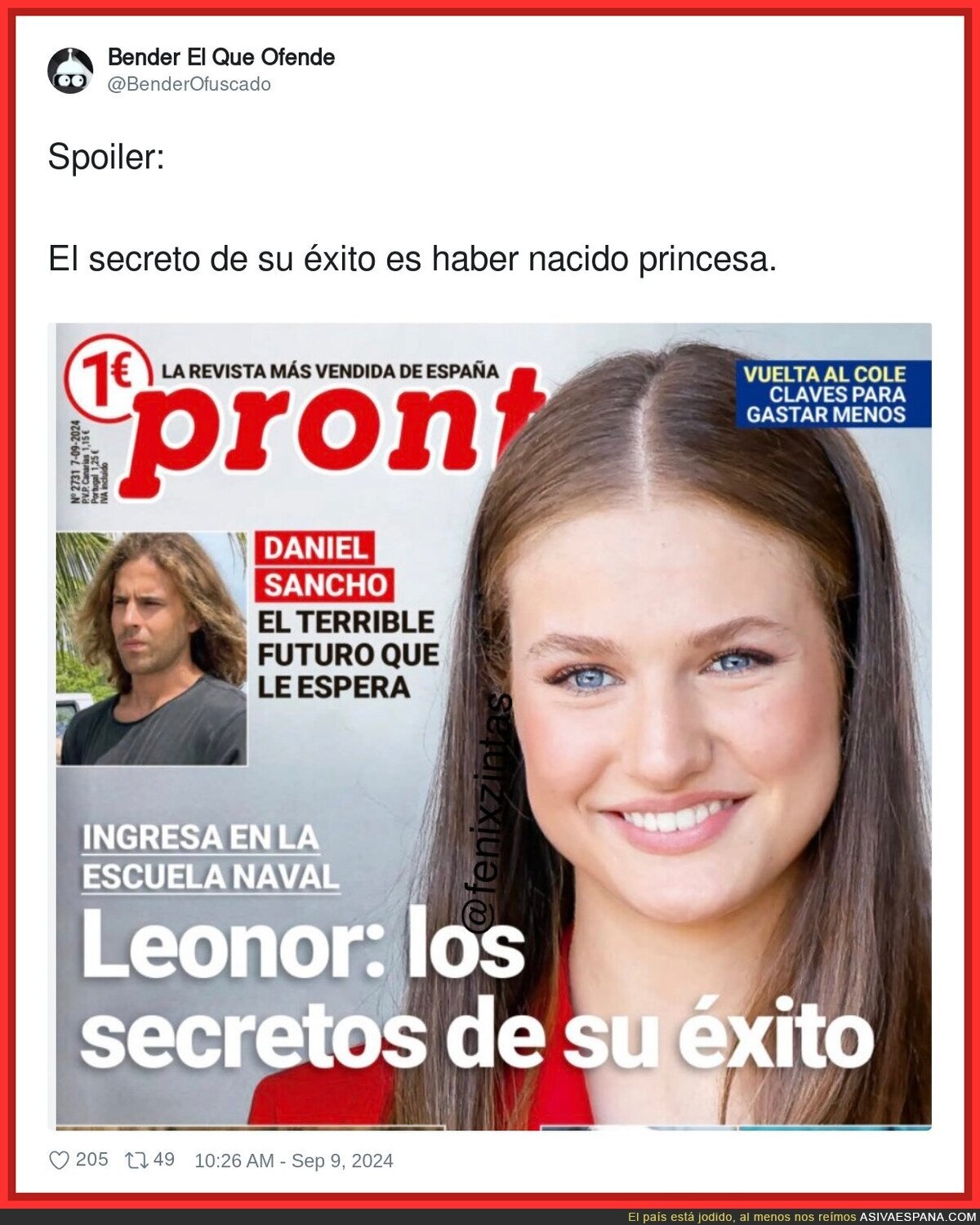 La gran vida que le ha tocado vivir a Leonor