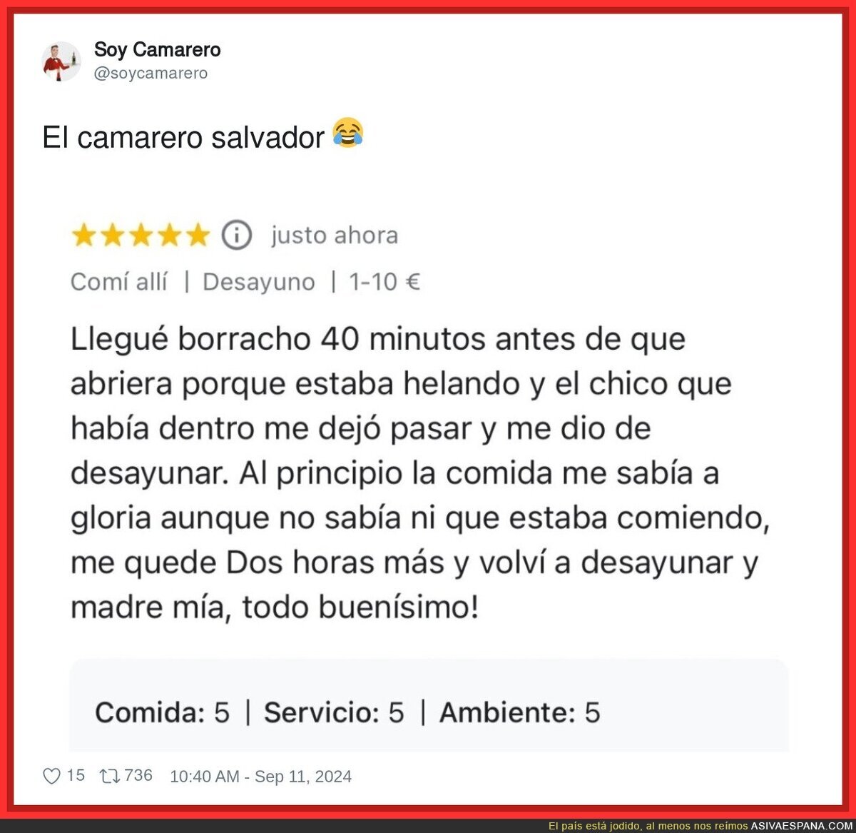 Un camarero que se ganó el cielo