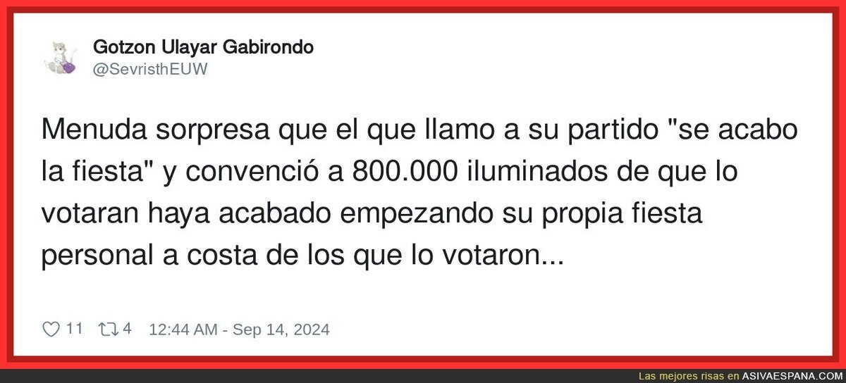 No sorprende para nada lo de Alvise Pérez