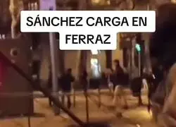 Bertrand Ndongo se enfrenta a la Policía frente a la calle Ferraz