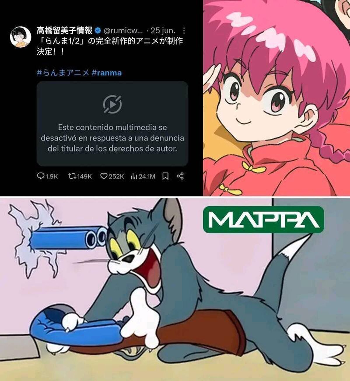 El copyright de Mappa es tan pesado que le bajaron el vídeo... ¡a la creadora del anime!