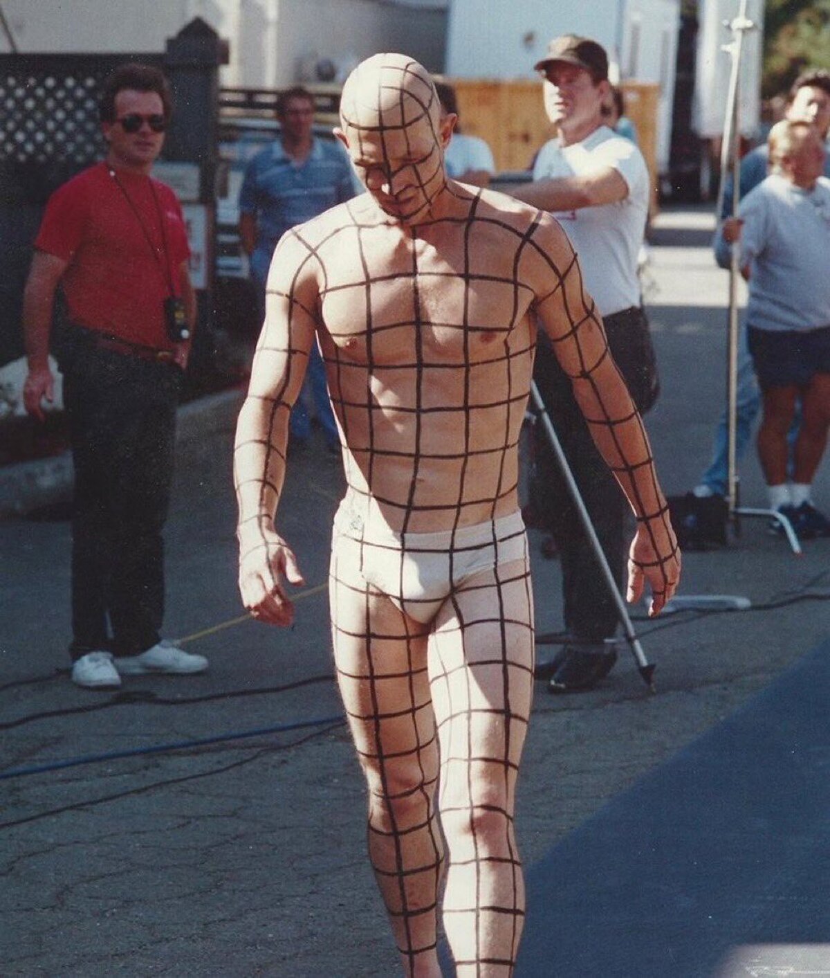 Robert Patrick durante el rodaje de Terminator 2
