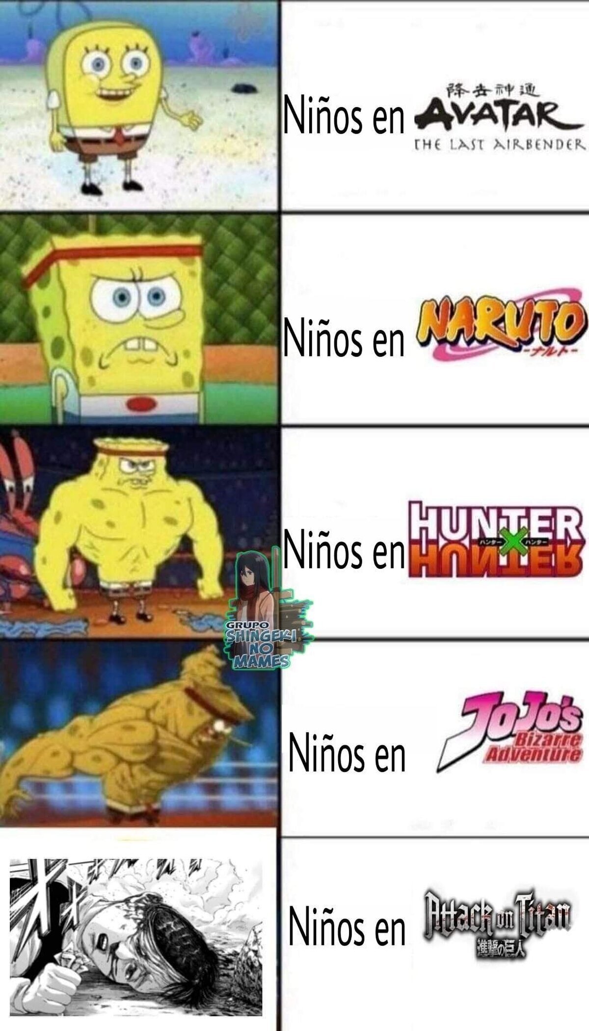 Los niños en estos animes
