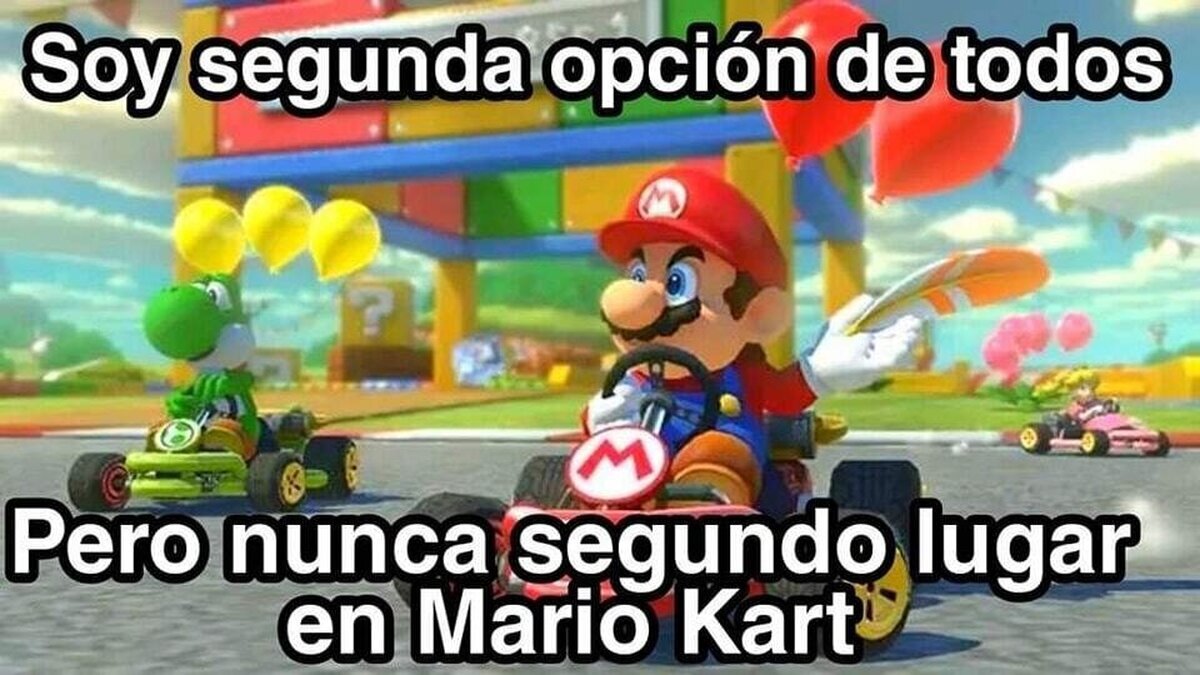 Segundo en Mario Kart jamás