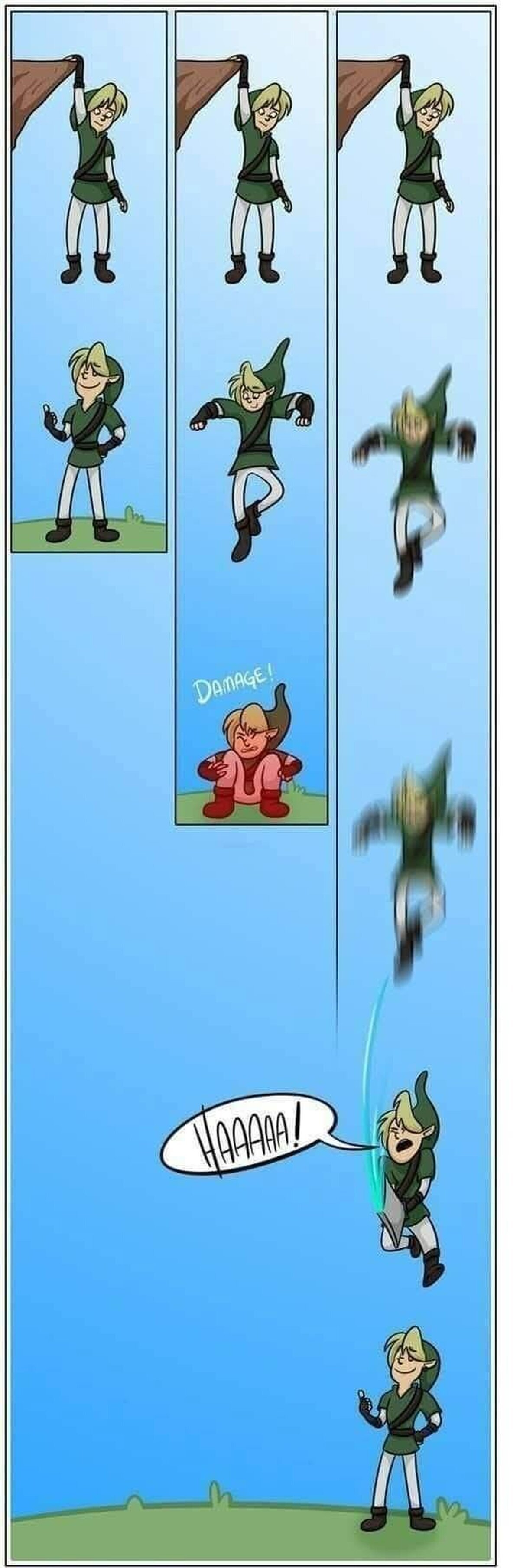 El daño por caida en Zelda