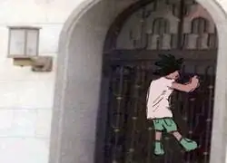 Gon en la puerta de la mansi&oacute;n Zoldyck